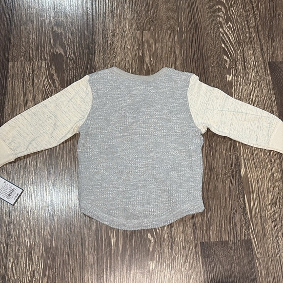 Gray and Cream Kids Henley Shirt size 12 months - Picture 2 of 6